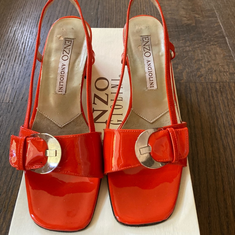 Enzo Angiolini Orange Chunky Heel